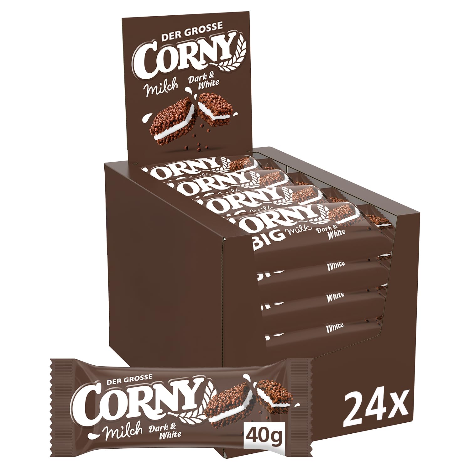 corny-milch-dark-white-m-sliriegel-mit-kakao-milchcreme-24-x-40-g-der-gro-e image 1