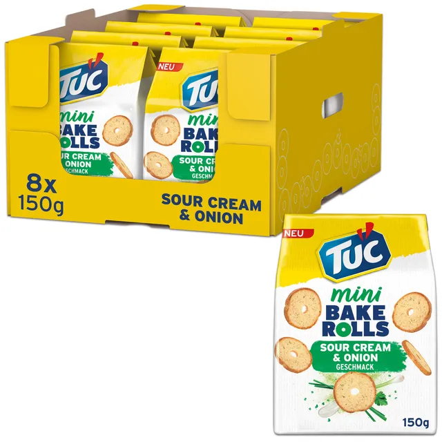 tuc-bake-rolls-mini-brotchips-sour-cream-onion-8-x-150-g image 1