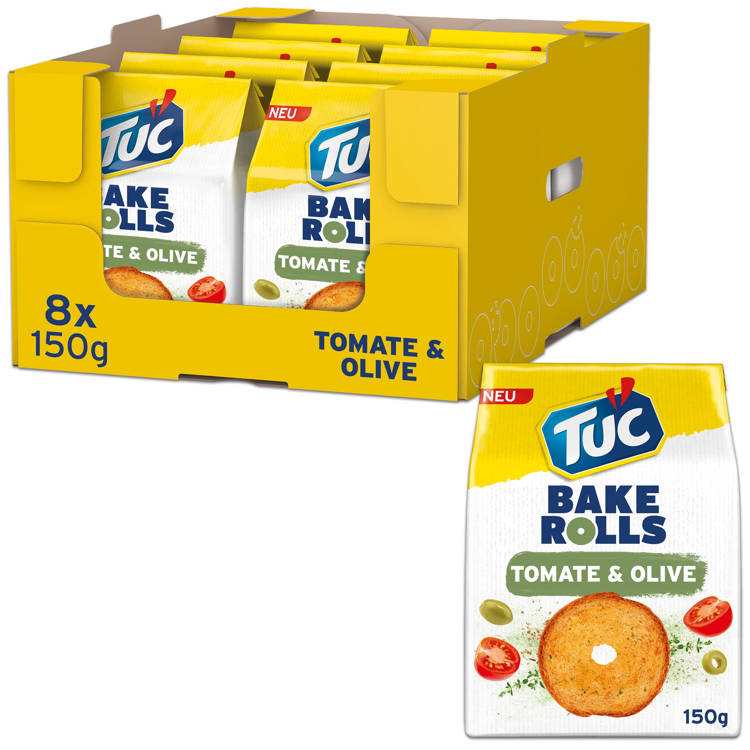 tuc-bake-rolls-brotchips-tomato-olive-8-x-150-g image 1