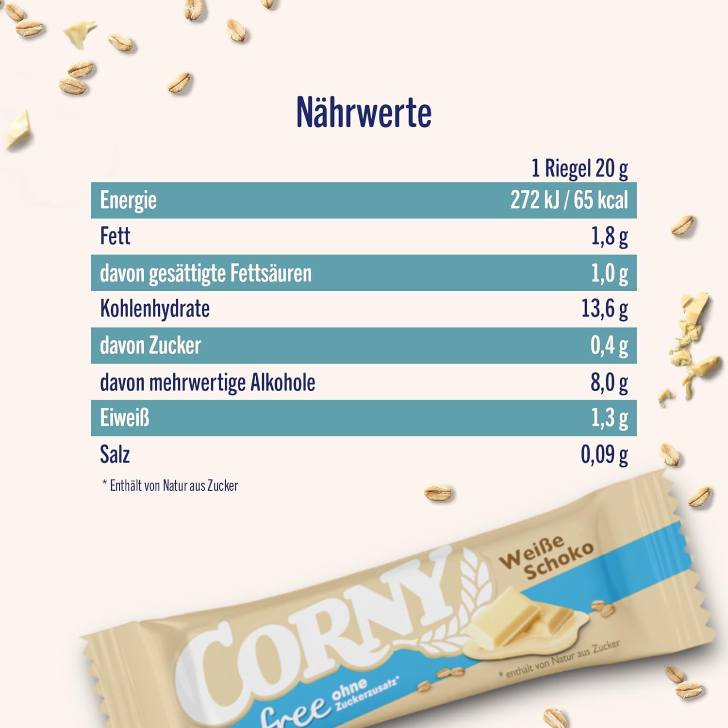 corny-free-m-sliriegel-wei-e-schoko-ohne-zuckerzusatz-60-x-20-g image 2
