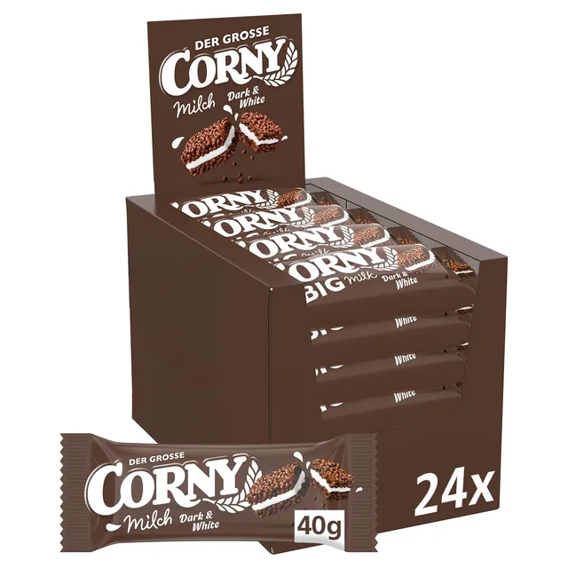 corny-milch-dark-white-m-sliriegel-mit-kakao-milchcreme-24-x-40-g-der-gro-e image 1