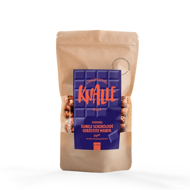 knalle-dunkle-schokolade-ger-stete-mandel-popcorn-vegan-knallet-te image 1