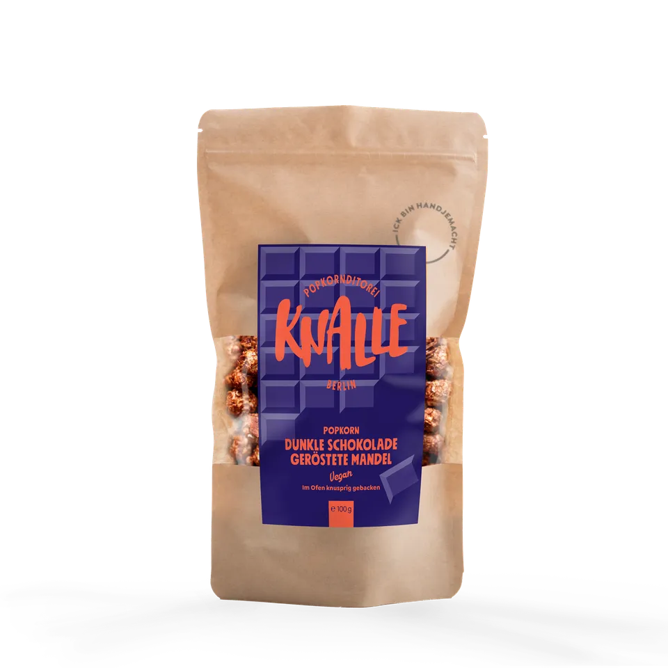 knalle-dunkle-schokolade-ger-stete-mandel-popcorn-vegan-knallet-te image 1