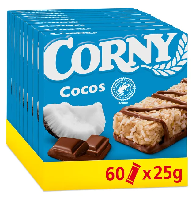 corny-cocos-m-sliriegel-kokos-vollmilchschokolade-60-x-25-g image 1
