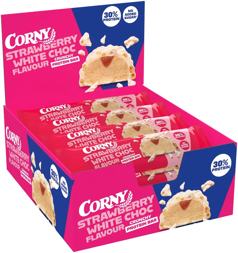 corny-protein-crunchy-strawberry-white-choc-12x45g-30-protein image 1