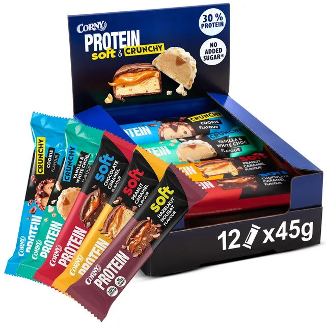 corny-protein-soft-crunchy-mix-pack-12-x-45-g-30-eiwei image 1