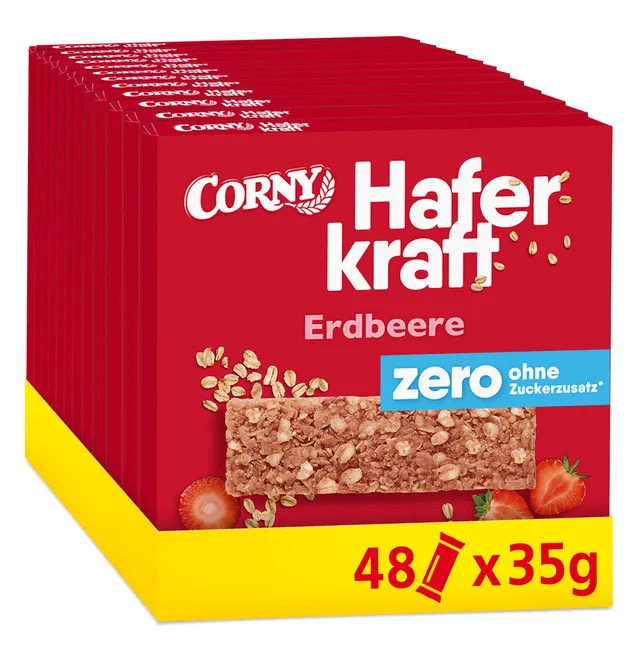 corny-haferkraft-zero-haferriegel-erdbeere-48-x-35-g image 1