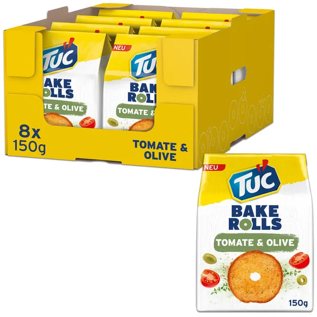 tuc-bake-rolls-brotchips-tomato-olive-8-x-150-g image 1