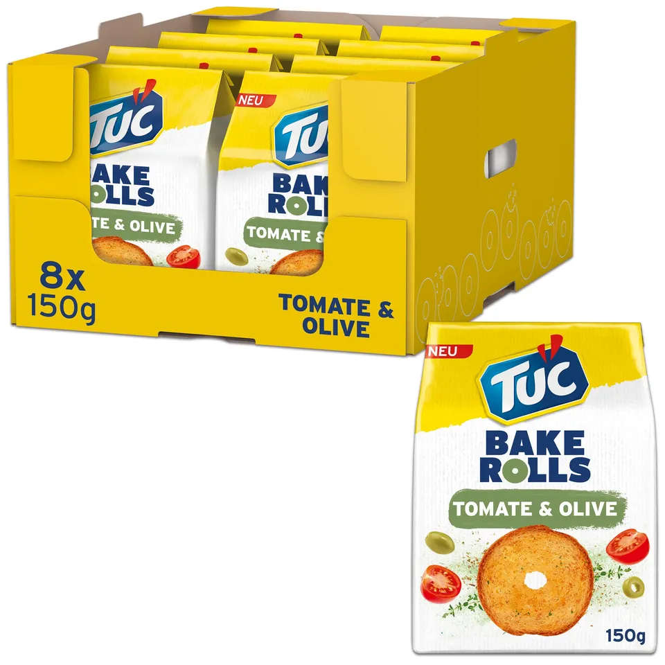 tuc-bake-rolls-brotchips-tomato-olive-8-x-150-g image 1