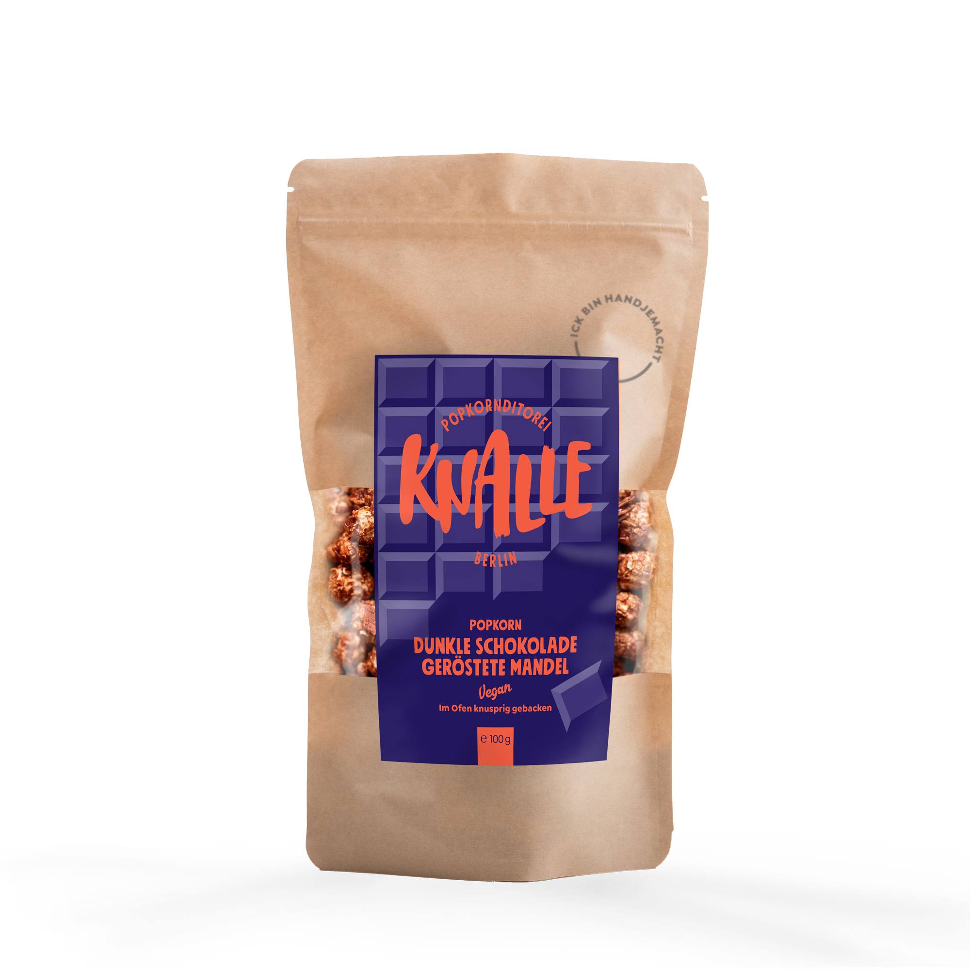 knalle-dunkle-schokolade-ger-stete-mandel-popcorn-vegan-knallet-te image 1
